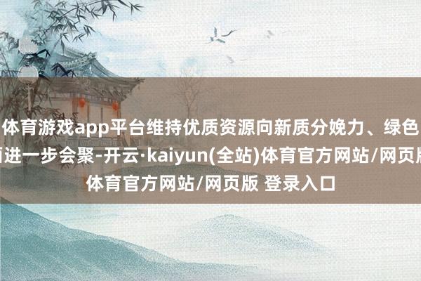 体育游戏app平台维持优质资源向新质分娩力、绿色发展等方面进一步会聚-开云·kaiyun(全站)体育官方网站/网页版 登录入口