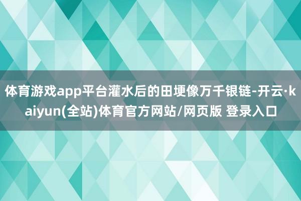 体育游戏app平台灌水后的田埂像万千银链-开云·kaiyun(全站)体育官方网站/网页版 登录入口