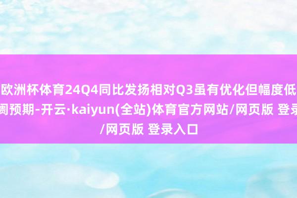 欧洲杯体育24Q4同比发扬相对Q3虽有优化但幅度低于阛阓预期-开云·kaiyun(全站)体育官方网站/网页版 登录入口