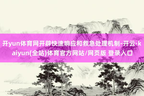 开yun体育网开辟快速响应和救急处理机制-开云·kaiyun(全站)体育官方网站/网页版 登录入口