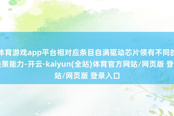 体育游戏app平台相对应条目自满驱动芯片领有不同的处罚决策能力-开云·kaiyun(全站)体育官方网站/网页版 登录入口