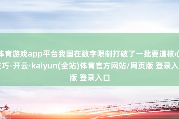 体育游戏app平台我国在数字限制打破了一批要道核心技巧-开云·kaiyun(全站)体育官方网站/网页版 登录入口