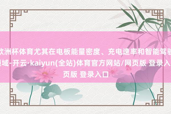 欧洲杯体育尤其在电板能量密度、充电速率和智能驾驶领域-开云·kaiyun(全站)体育官方网站/网页版 登录入口