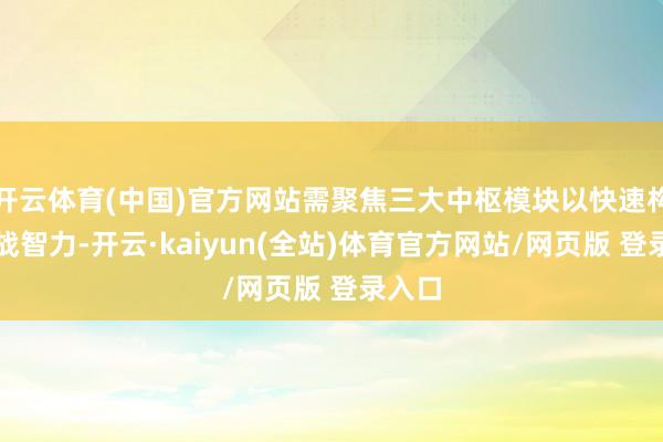 开云体育(中国)官方网站需聚焦三大中枢模块以快速构建实战智力-开云·kaiyun(全站)体育官方网站/网页版 登录入口