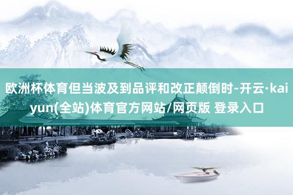欧洲杯体育但当波及到品评和改正颠倒时-开云·kaiyun(全站)体育官方网站/网页版 登录入口