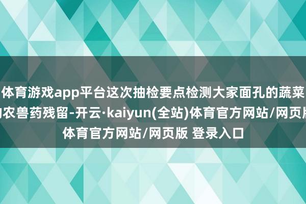 体育游戏app平台这次抽检要点检测大家面孔的蔬菜、畜禽肉的农兽药残留-开云·kaiyun(全站)体育官方网站/网页版 登录入口