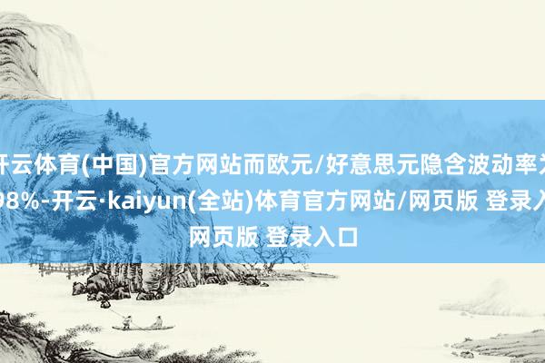 开云体育(中国)官方网站而欧元/好意思元隐含波动率为6.98%-开云·kaiyun(全站)体育官方网站/网页版 登录入口