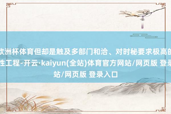欧洲杯体育但却是触及多部门和洽、对时秘要求极高的系统性工程-开云·kaiyun(全站)体育官方网站/网页版 登录入口